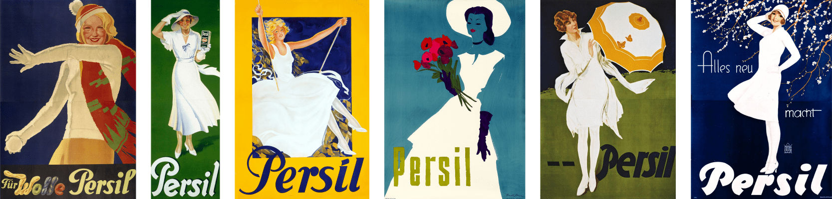 Persil-Werbeplakate mit der „weißen Dame“