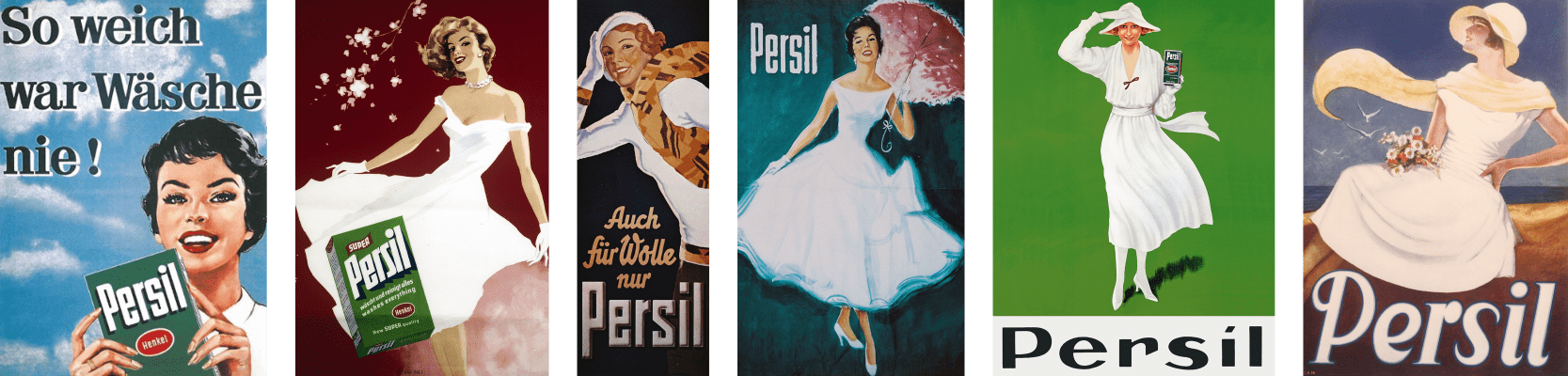 Persil-Werbeplakate mit der „weißen Dame“